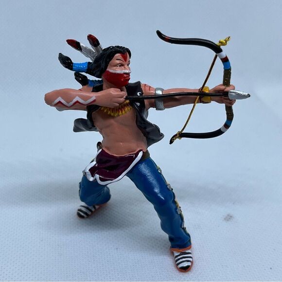 Papo Native American INDIAN WARRIOR Bow Arrow Historical Figure Western - Picture 1 of 3